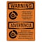 Signmission OSHA Chock Wheels Of Truck Or Trailer Bilingual 5in X 3.5in, 10PK, 3.5" W, 5" L, Landscape, PK10 OS-WS-D-35-L-12522-10PK - alternate 1